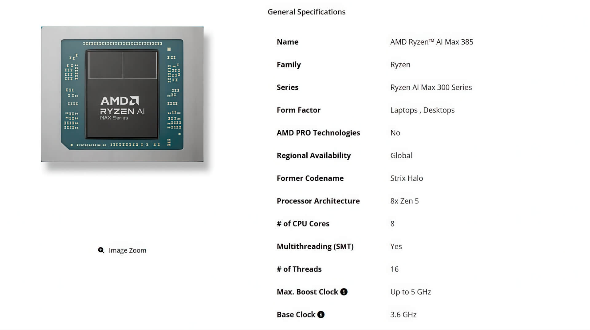 Amd Ryzen Ai Max Pro 385 Chip 8 Nhân Strix Halo Zen 5 Tầm Trung 01