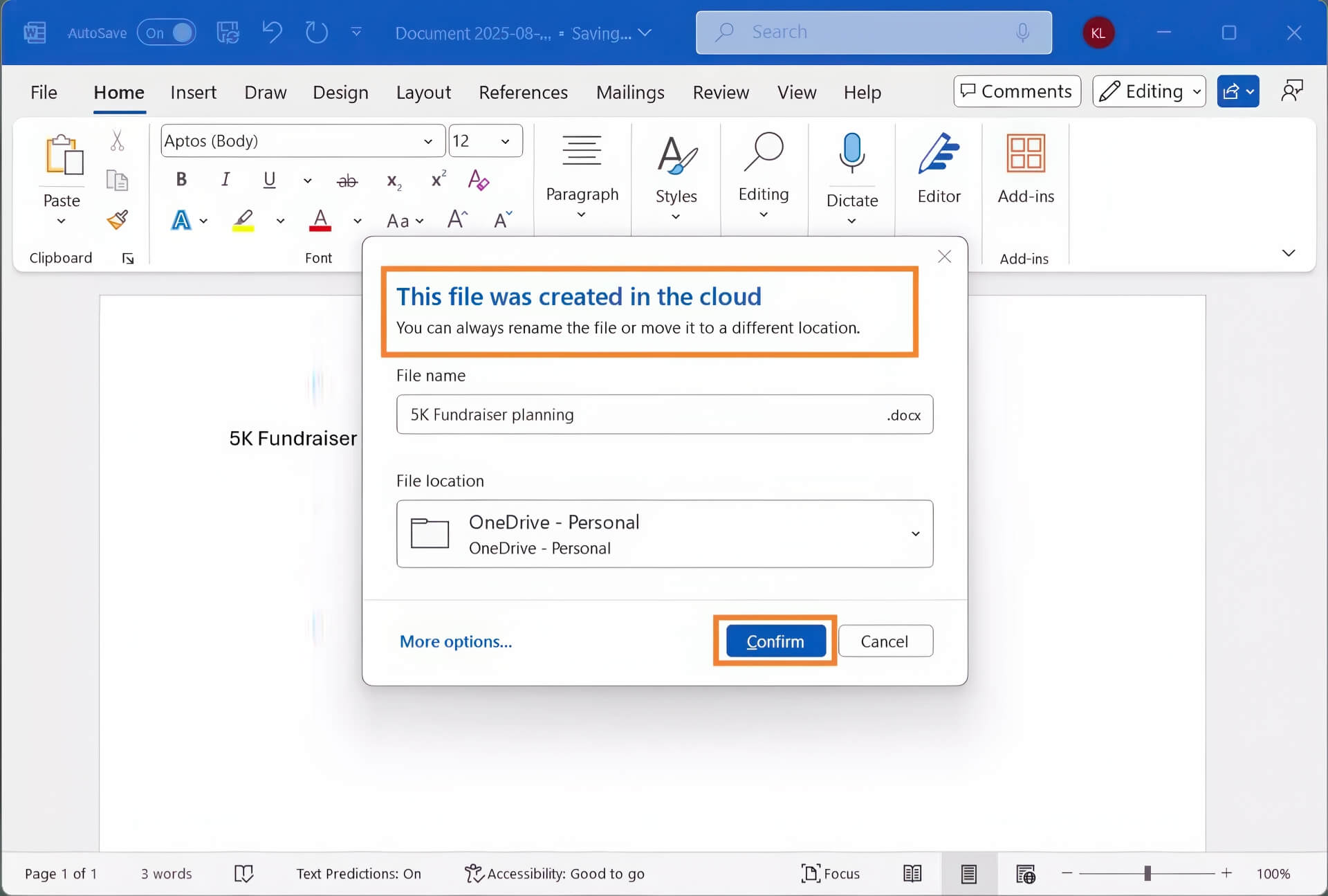 Microsoft Word sắp mặc định lưu file lên OneDrive thay vì máy tính