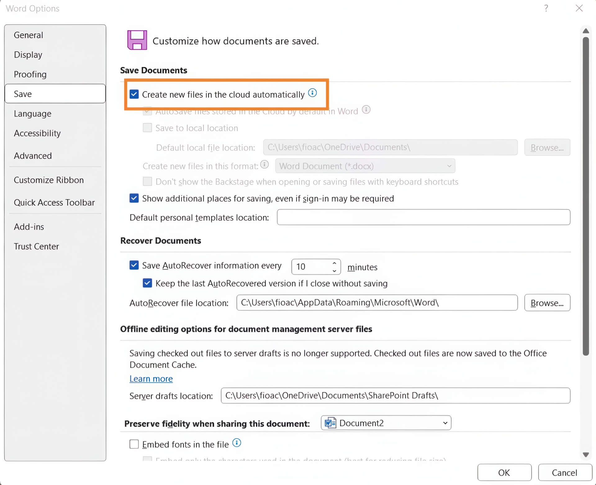 Microsoft Word sắp mặc định lưu file lên OneDrive thay vì máy tính