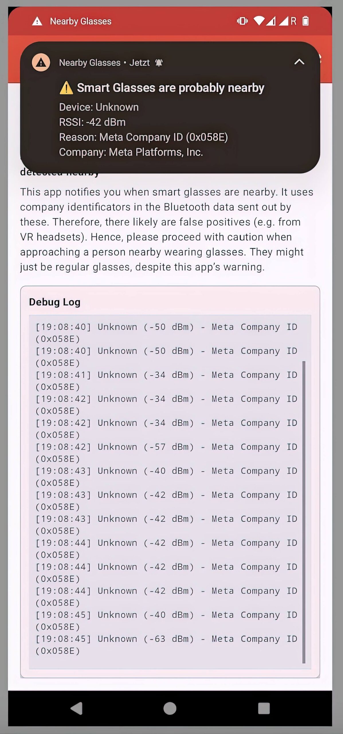 Ứng dụng Nearby Glasses của Android cảnh báo kính thông minh ở gần bạn