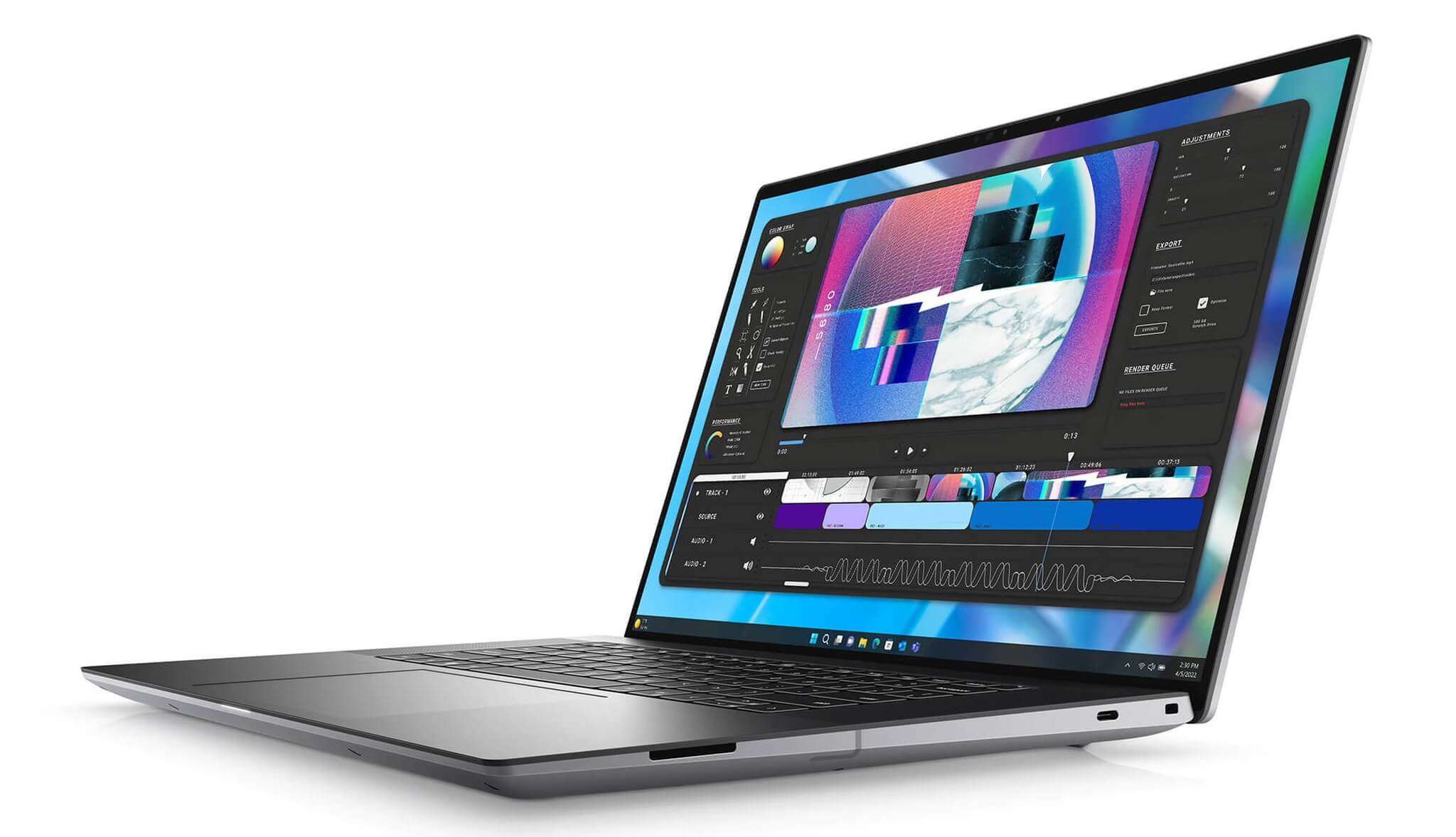 Dell Precision 5680 khung nhôm nguyên khối mỏng nhẹ đặt trên bàn làm việc kỹ thuật