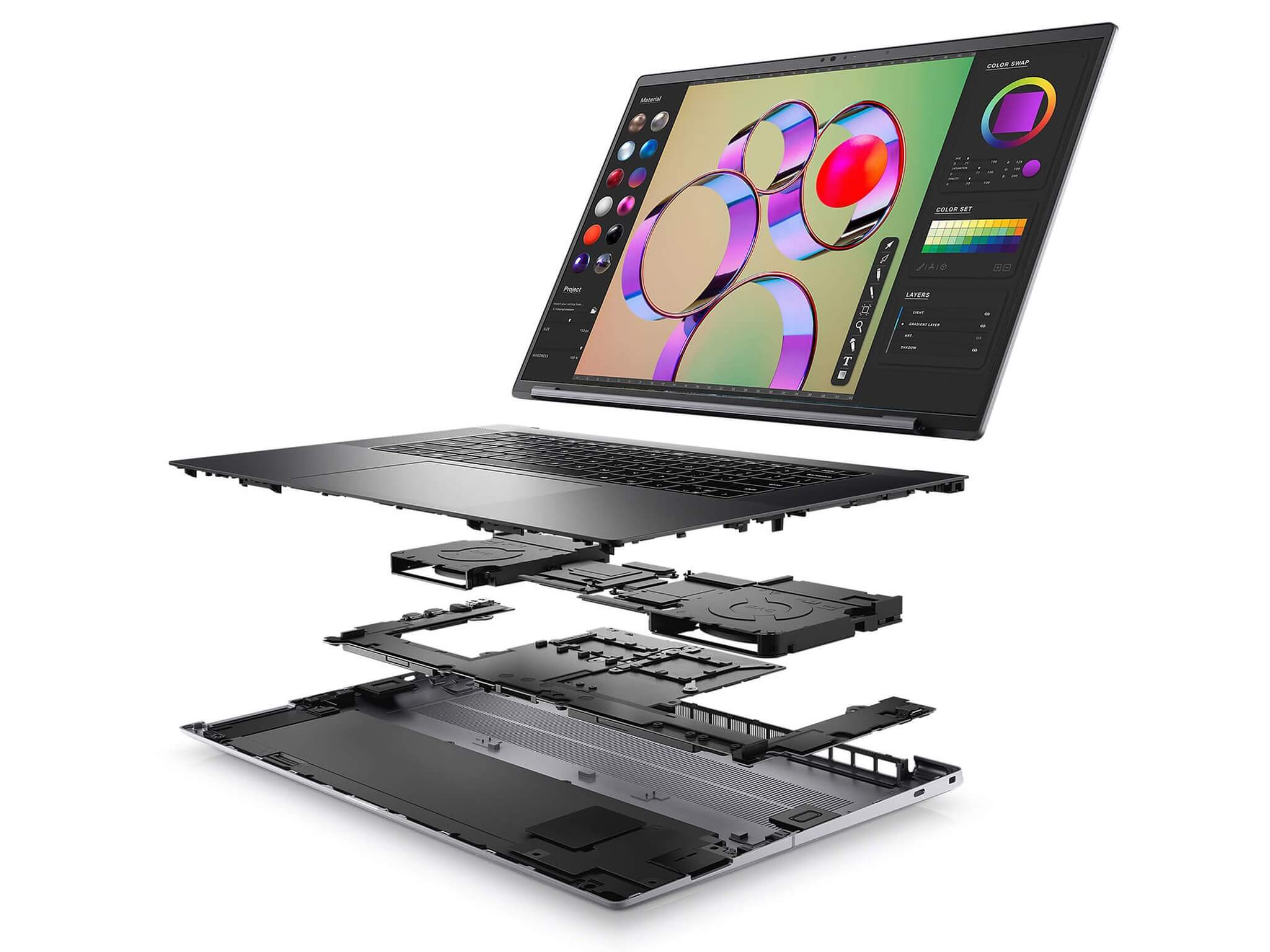 Cấu trúc linh kiện bên trong Dell Precision 5680 với CPU i9-13900H và GPU RTX 2000 Ada