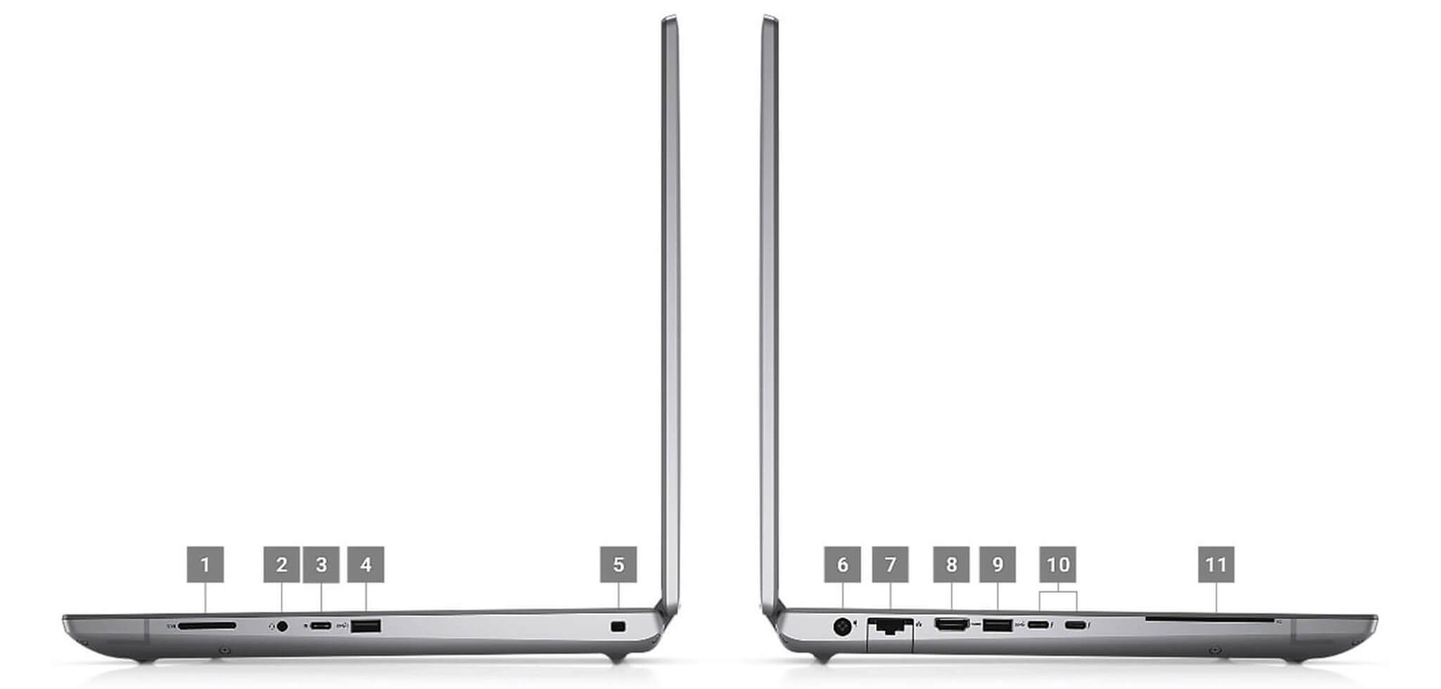 DELL Precision 7770 (2022) - Workstation 17 inch - các cổng kết nối và thiết kế cạnh máy