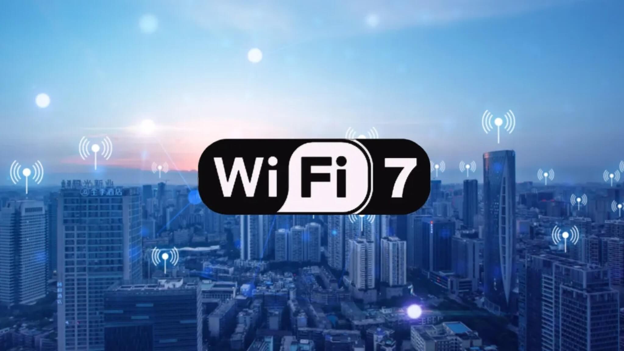 Router WiFi 7 kết nối laptop trên bàn làm việc hiển thị tốc độ băng thông 6 GHz
