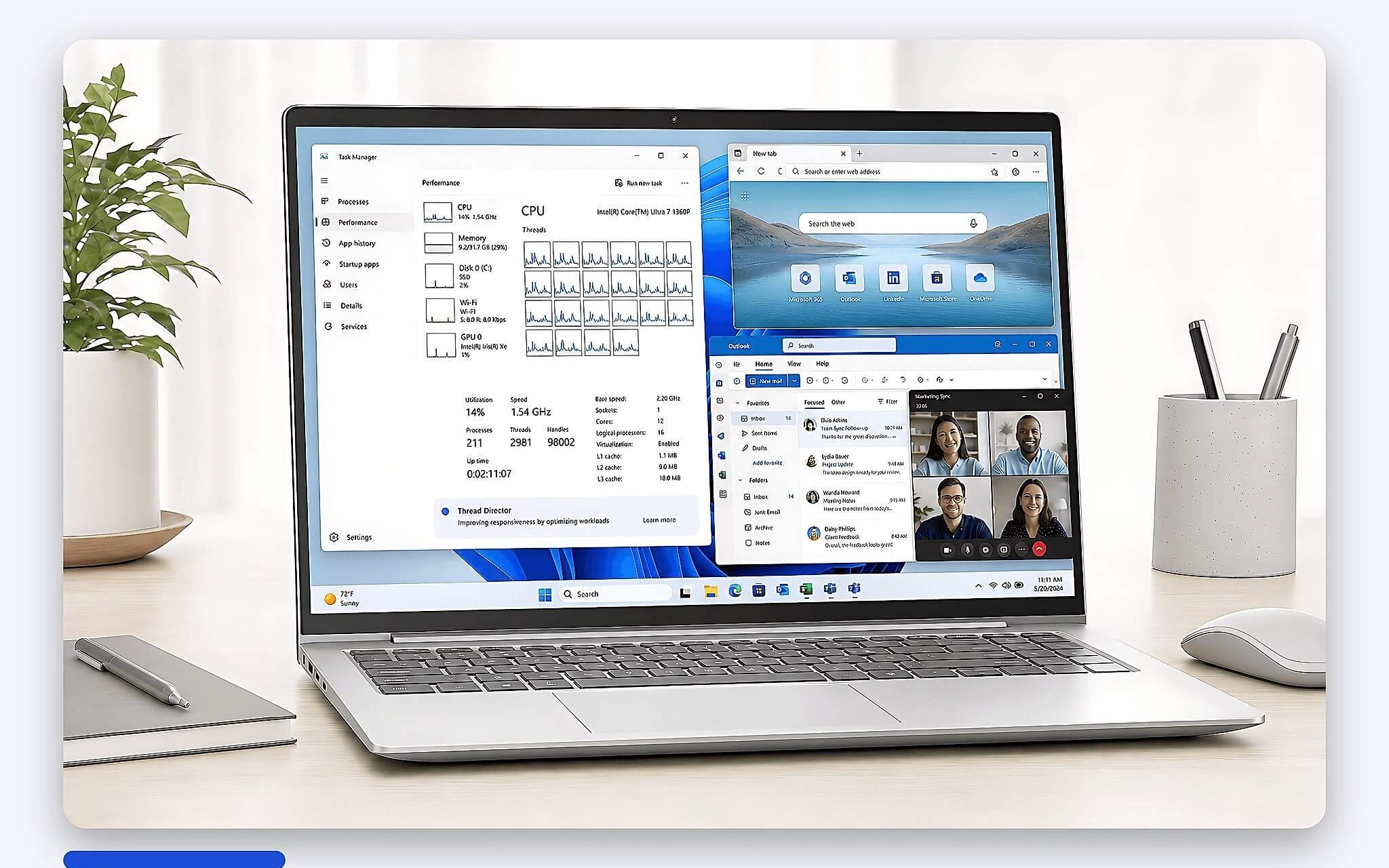 Cửa sổ theo dõi luồng xử lý trong Windows khi máy chạy nhiều tác vụ nền