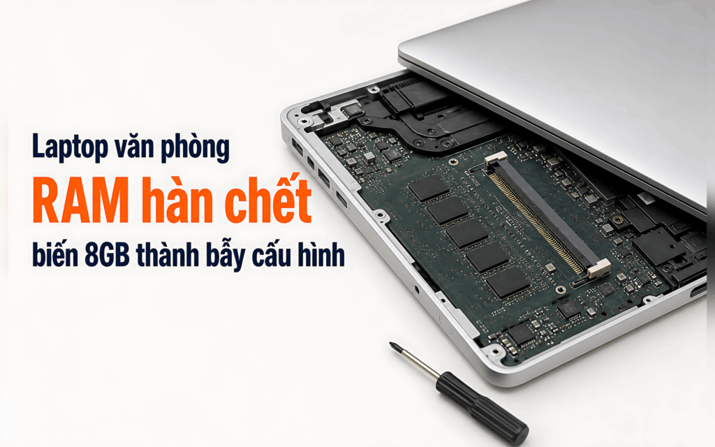 Laptop văn phòng: RAM hàn chết biến 8GB thành bẫy cấu hình