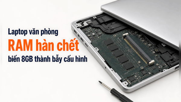 Laptop văn phòng: RAM hàn chết biến 8GB thành bẫy cấu hình