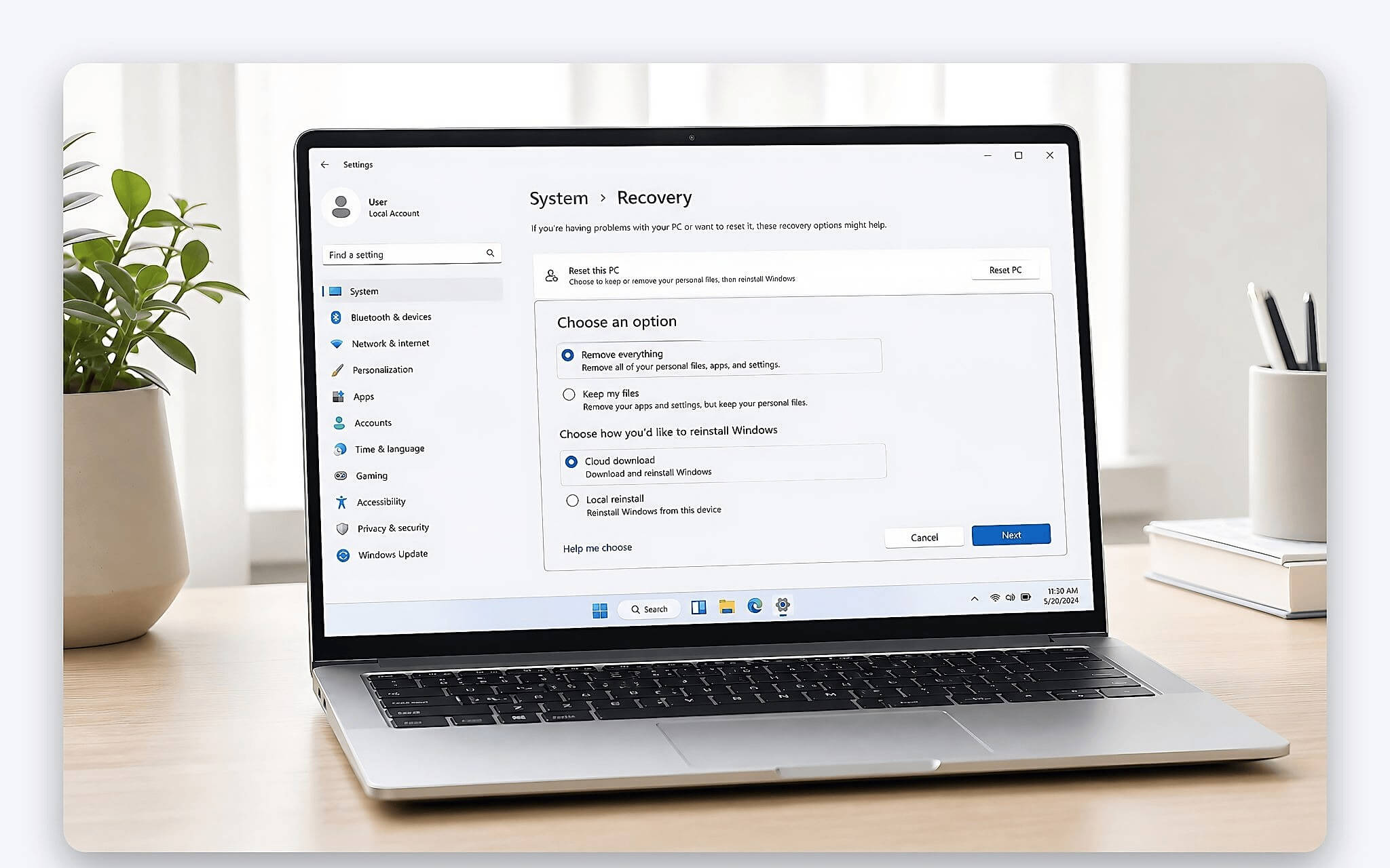 Quy trình reset Windows 10 và 11 an toàn khi mua laptop cũ