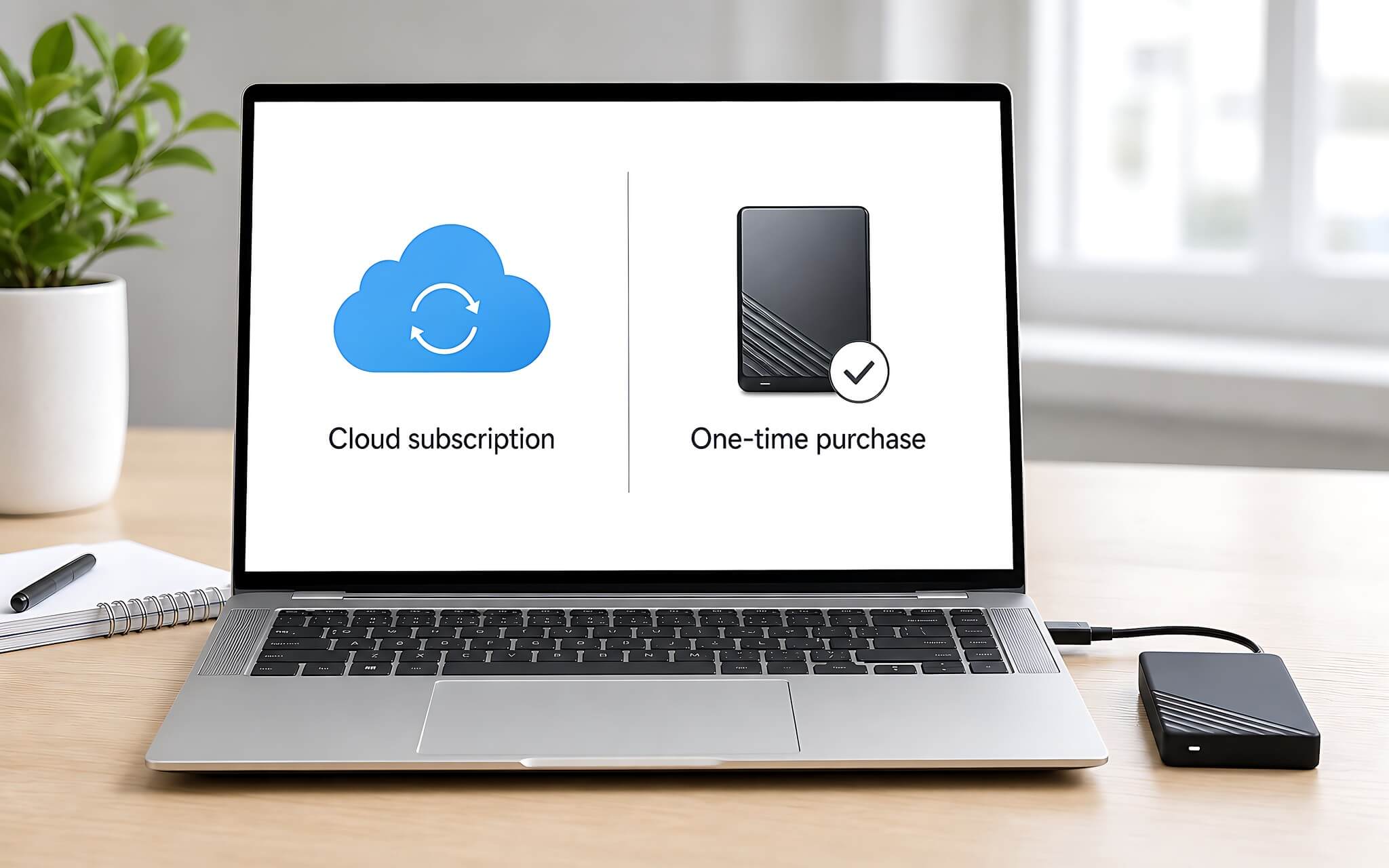 So sánh chi phí backup dữ liệu laptop giữa OneDrive và ổ cứng di động