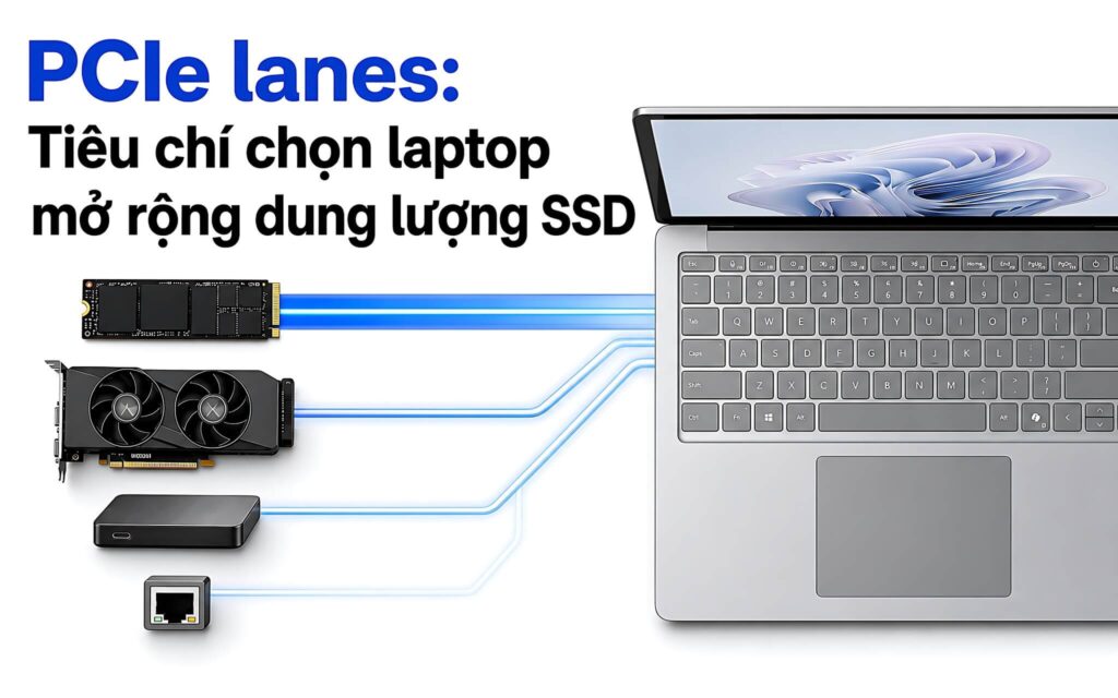 PCIe lanes: Tiêu chí chọn laptop mở rộng dung lượng SSD