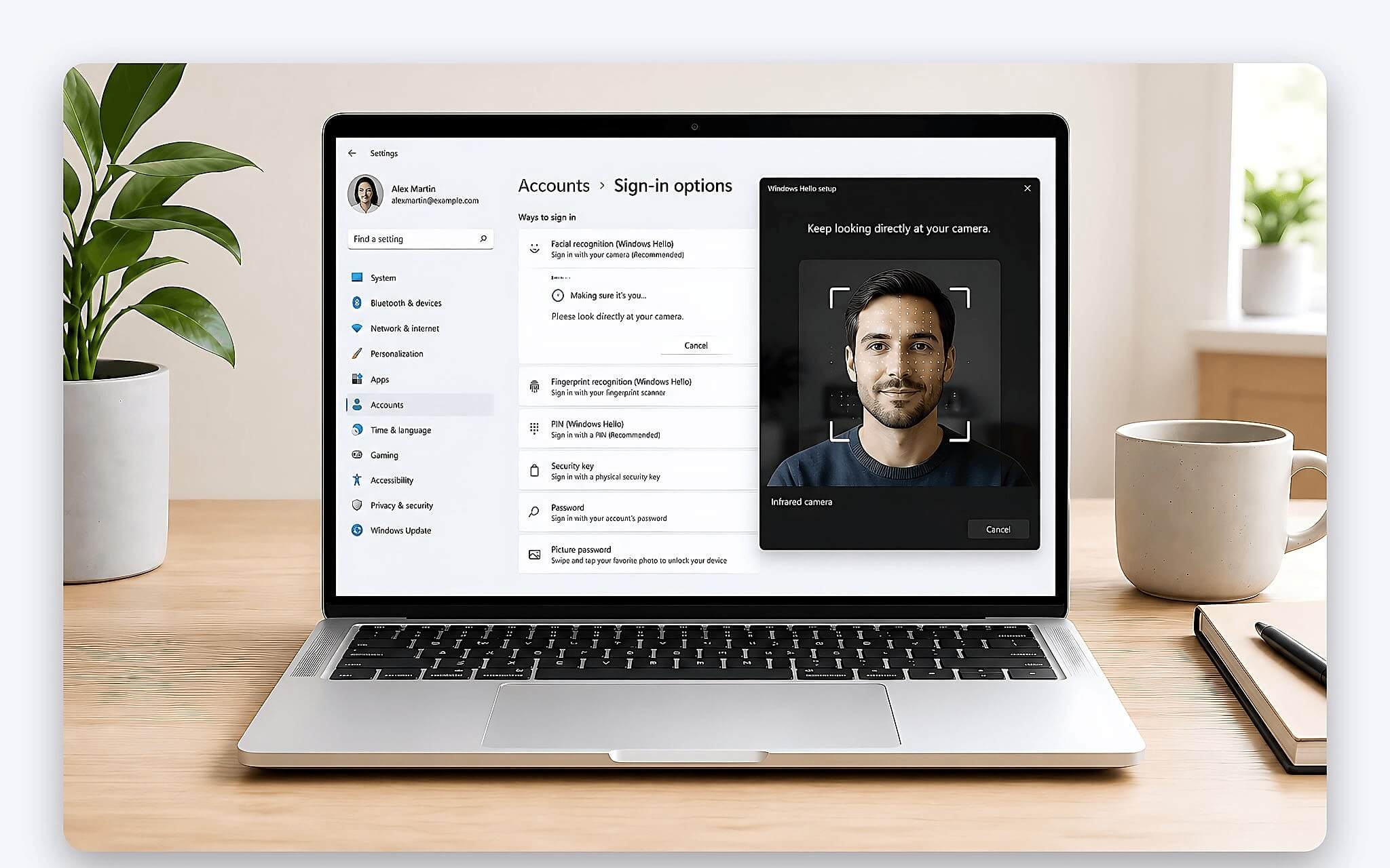 Cơ chế nhận diện khuôn mặt qua cảm biến camera IR và Windows Hello