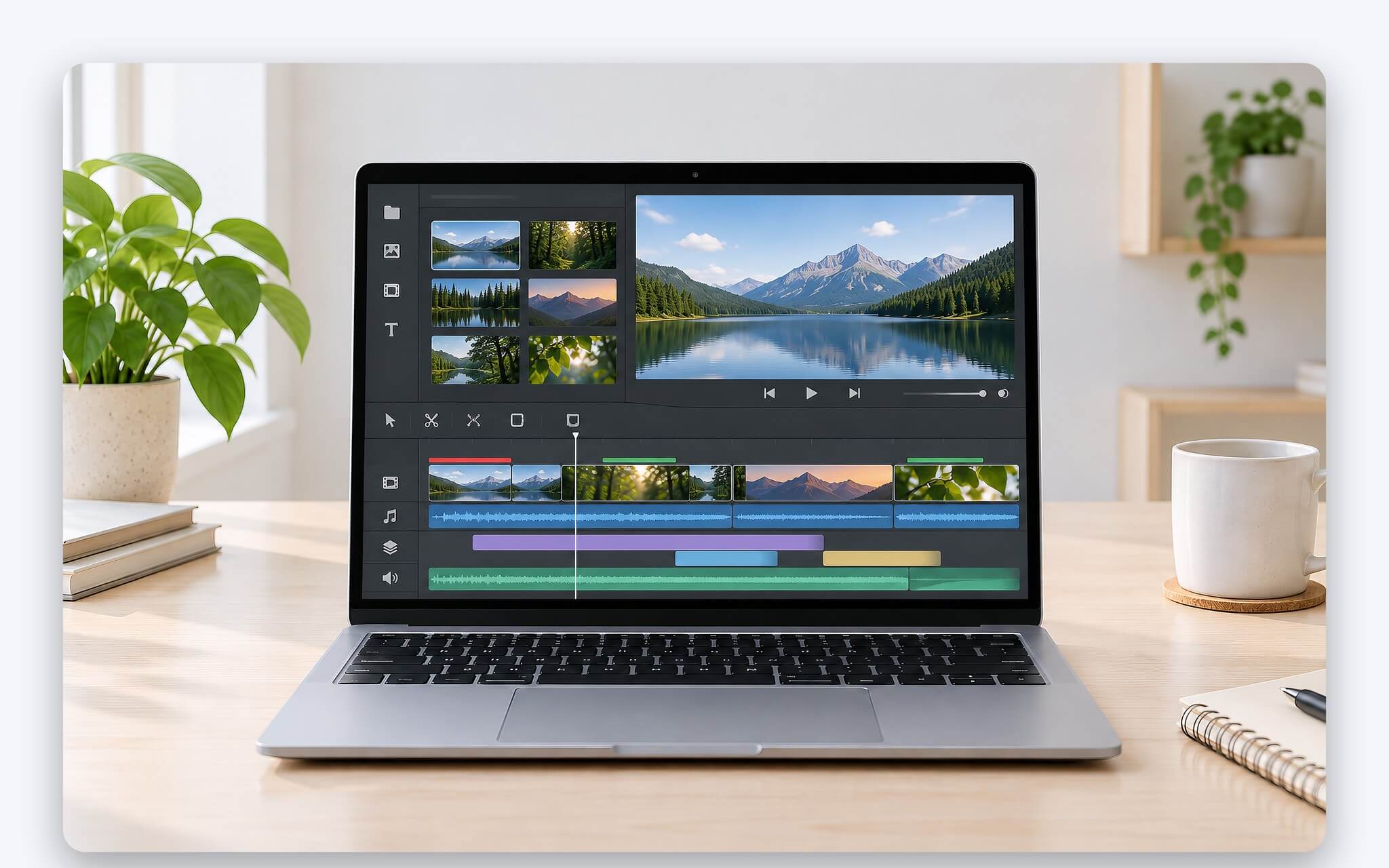Hiệu ứng chữ động và tệp xem trước trên timeline khi dựng clip ngắn