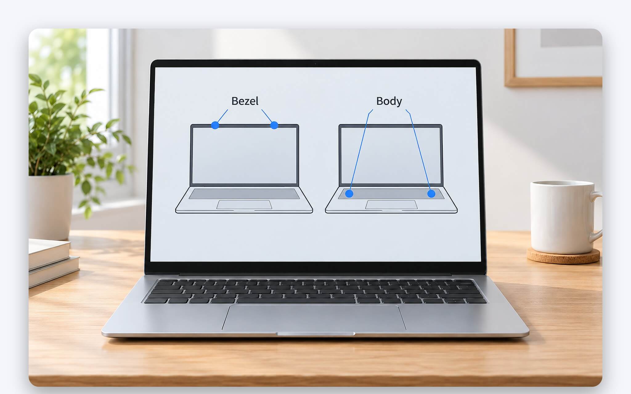 Micro dạng mảng đặt trên viền màn hình laptop hướng về người ngồi